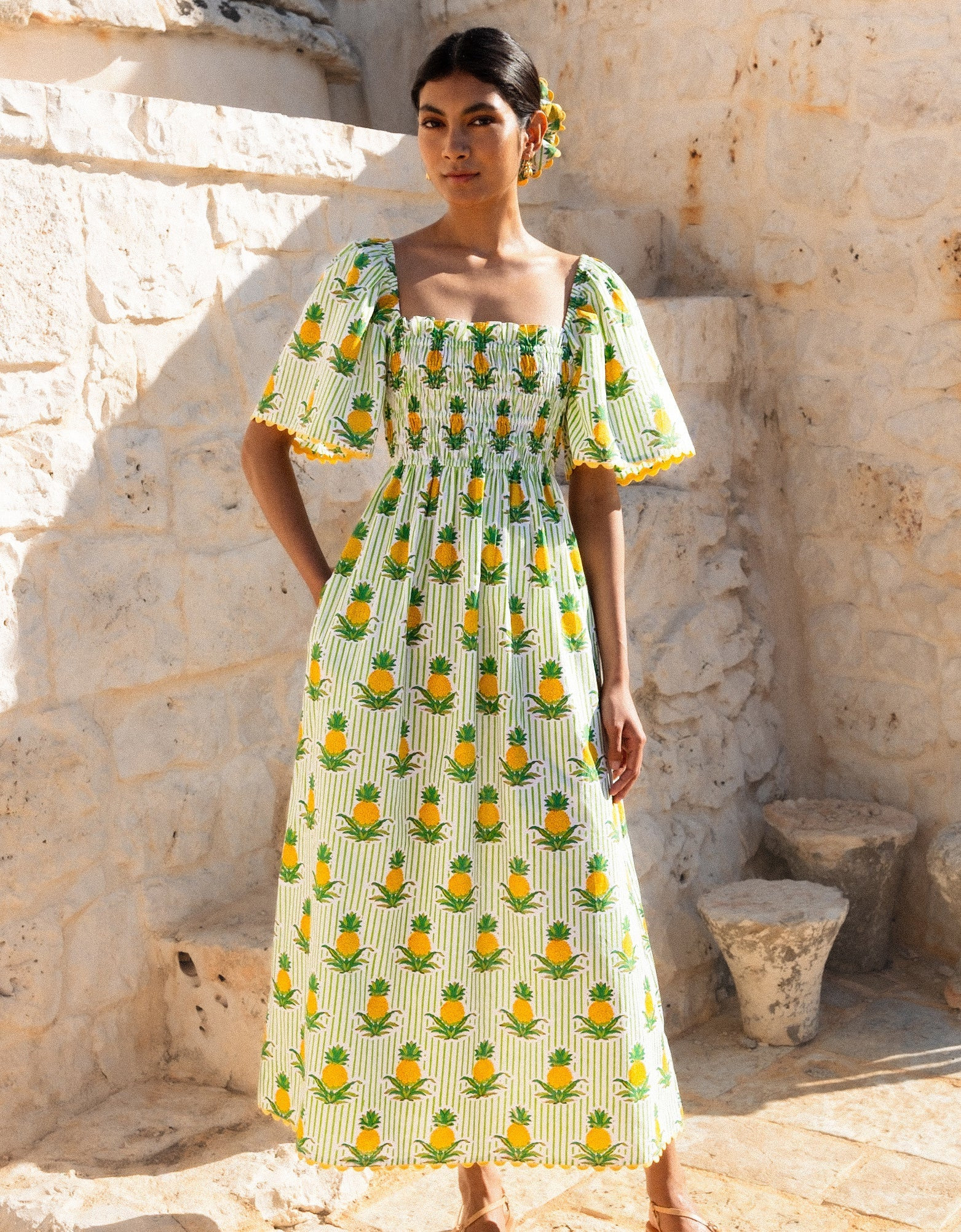 Pineapple Stripe Lolita Dress | Pink City Prints UK