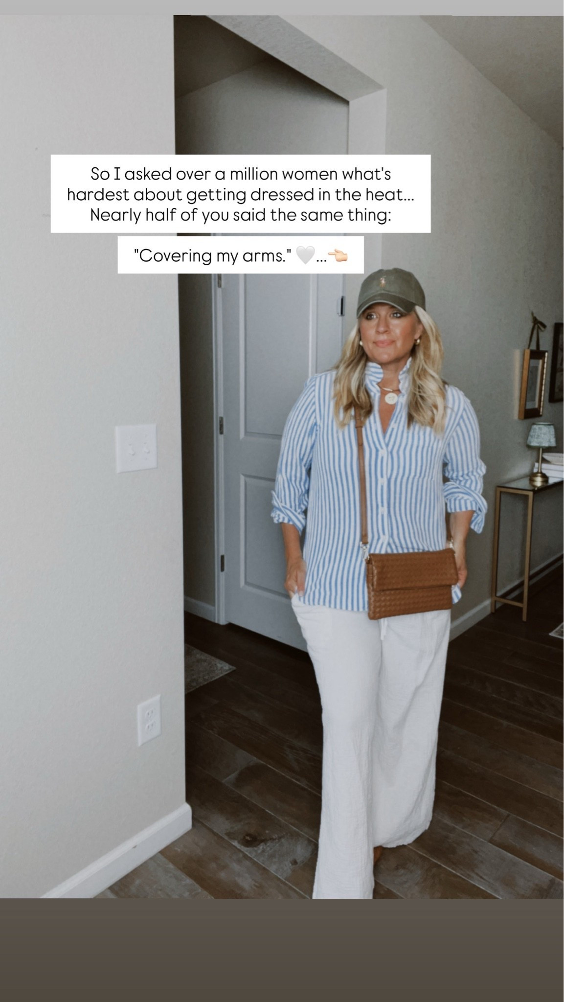 ✨Tap the bell, save and ❤️ for over 40 fashion, midlife style, midsize fashion and luxury looks for less. 


I asked thousands of women one question.

And the answer was almost the same every time.

“I used to love summer. Now I dread getting dressed.”

Not because we’re older.

Not because we’ve forgotten how to dress.

Because it’s hot, and suddenly every outfit feels too revealing or too warm.

I miss throwing on a top and not thinking about my arms.

If you’ve ever stood in front of your closet wondering what will keep you cool without making you feel exposed, this carousel is for you. 🤍

These are the pieces I reach for when I want arm coverage without overheating.

✨ Lightweight
✨ Breathable
✨ Easy to wear
✨ Confidence-boosting

Because you shouldn’t have to choose between staying cool and feeling comfortable in your own skin.

👑 Outfit Physics™
Lift the Eye.
Skim the Body.
Balance Proportions.

Comment COOL and I’ll send you all the details.

📌 Save this for the next time it’s hot and nothing in your closet feels right.

👑 Helping you look good, feel good.-Lindsey Denver   

Check back daily for belly-friendly style, confidence, and Outfit Physics™.

#LTKOver40 #LTKPlusSize #LTKMidsize

Comment SHOP below to receive a DM with the link to this post on my LTK ⬇ https://liketk.it/6fO5M