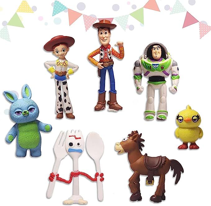 7PCS Toy Story Cake Toppers, Woody Toy Story Set for Party Supplies, Cartoon Moveable Doll Decora... | Amazon (US)