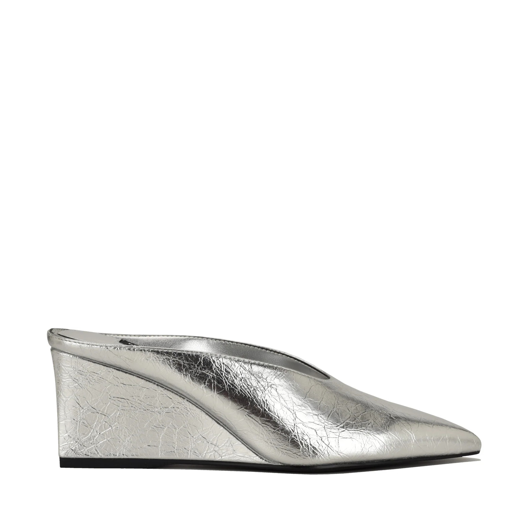 Women's Lanah Wedge Mules - Silver Crinkle | Nine West | Nine West (US)