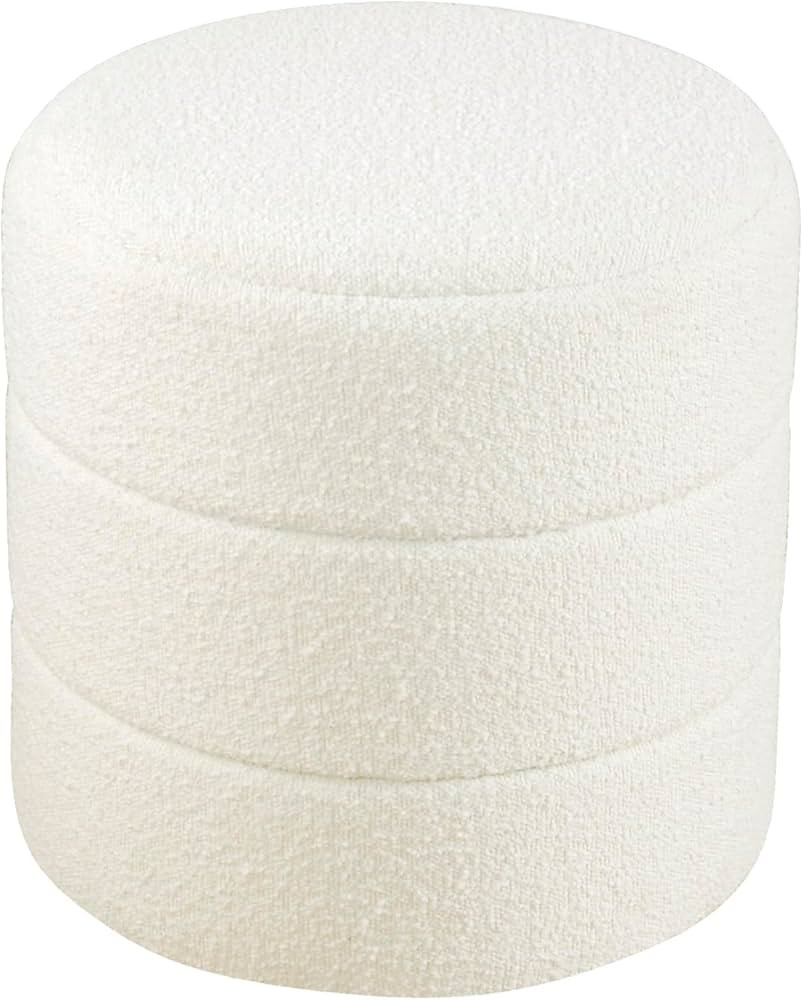 HomePop Upholstered Round Ottoman|HomePop Home Décor|Foot Rest Ottoman - Cream Boucle 17.5 * 17.... | Amazon (CA)