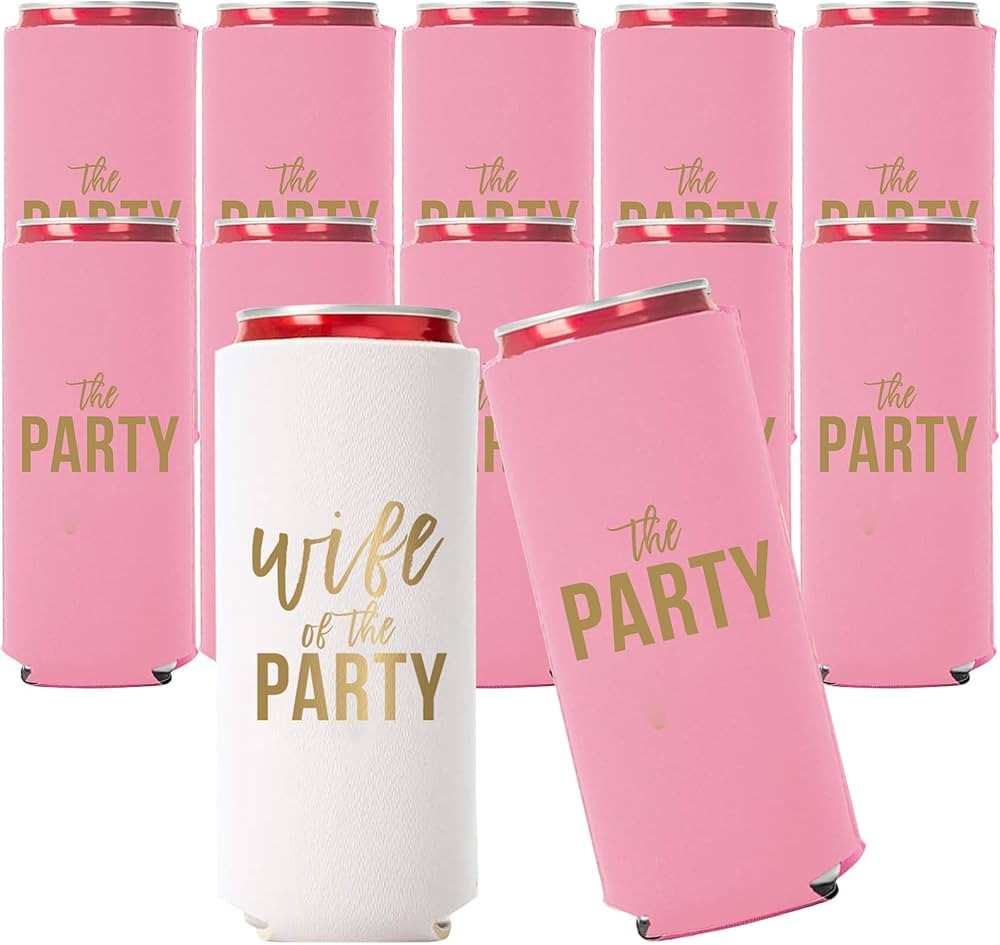 Wife of the Party and The Party Bachelorette Can Coolers - Set of 12, Perfect for Decorations and... | Amazon (US)
