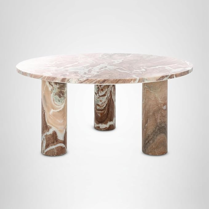 SAFAVIEH Couture Collection Giabella White/Brown Marble 3-Leg Round Top Coffee Table | Amazon (US)