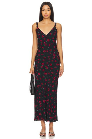 LPA Eliana Midi Dress in Black & Red from Revolve.com | Revolve Clothing (Global)