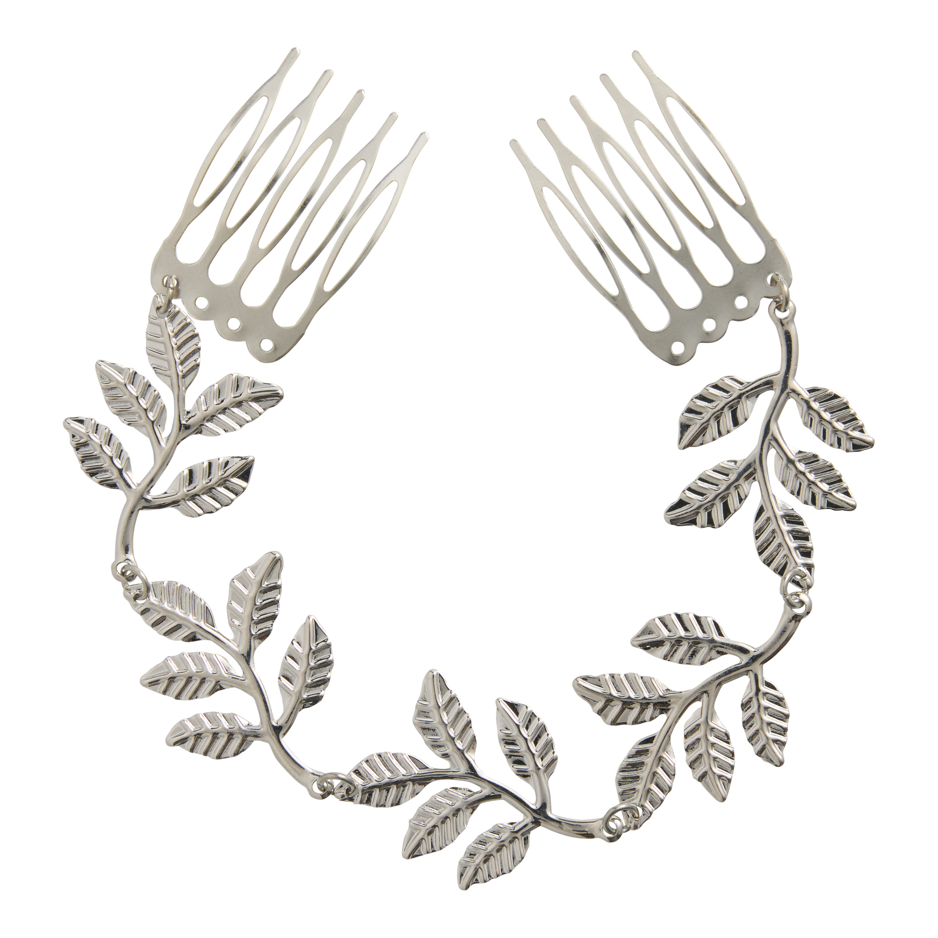 Tiara de corrente de videira de metal prateado | World Market