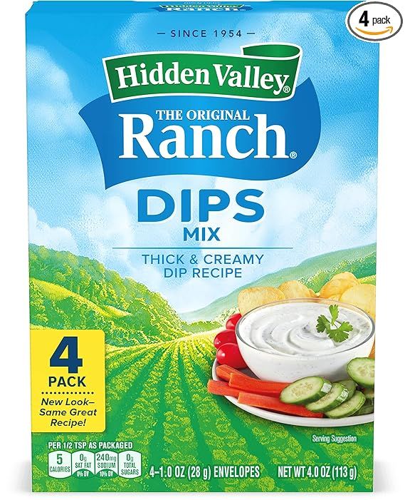 Hidden Valley Ranch Dipping Sauce Mix, Thick & Creamy Ranch Dipping Sauce, Gluten Free Dipping Sa... | Amazon (US)