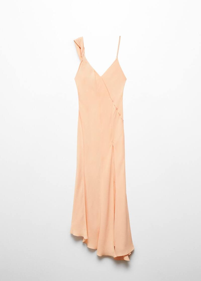 Asymmetrical dress with decorative stitching -  Woman | Mango Canada | Mango Canada