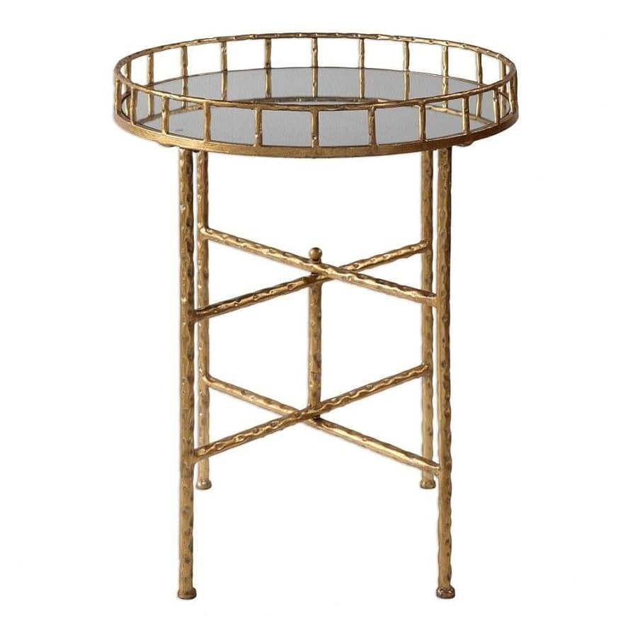 Uttermost Tilly 19 1/2" Wide Mirrored Bright Gold Leaf Accent Table | Amazon (US)