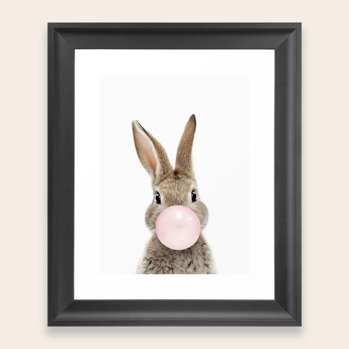 Bubble Gum Bunny Framed Art Print | Society6