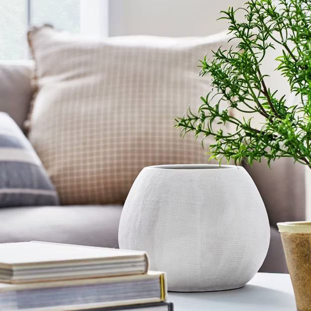 Wide White Textured Vase - Threshold™ designed with Studio McGee | Target