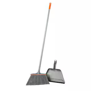 15 in. Angle Broom and Step-On Dustpan Set | The Home Depot
