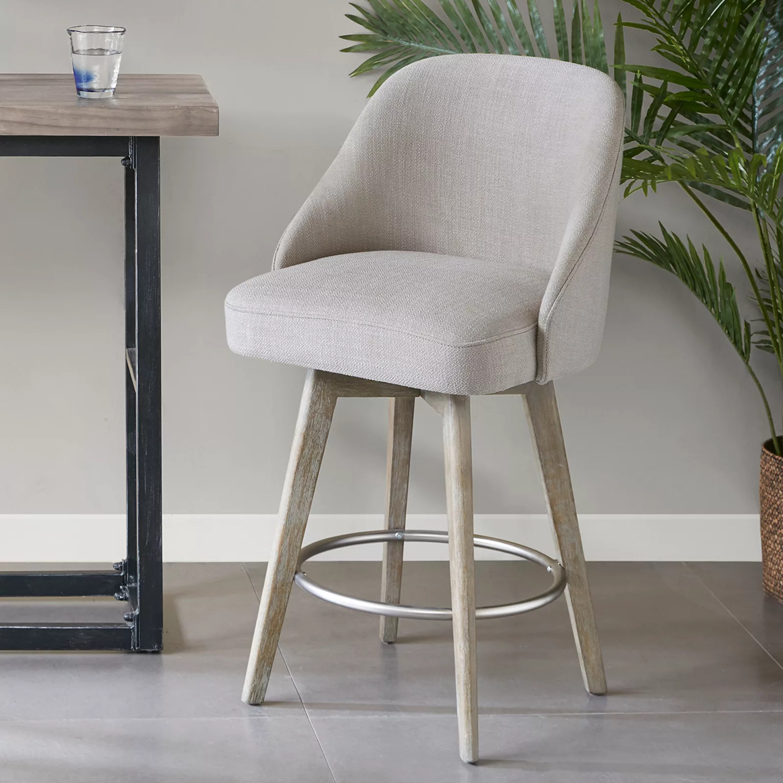 Madison Park Walsh Swivel Counter Stool, Grey | Kohl's