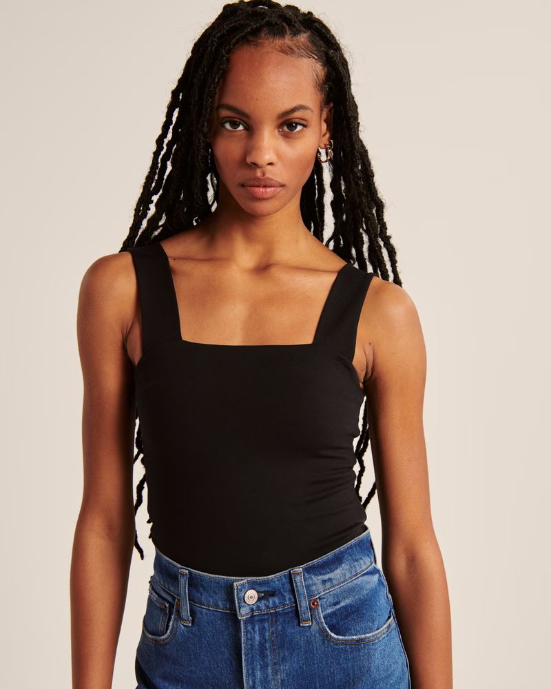 Women's Double-Layered Seamless Fabric Squareneck Bodysuit | Women's Tops | Abercrombie.com | Abercrombie & Fitch (US)