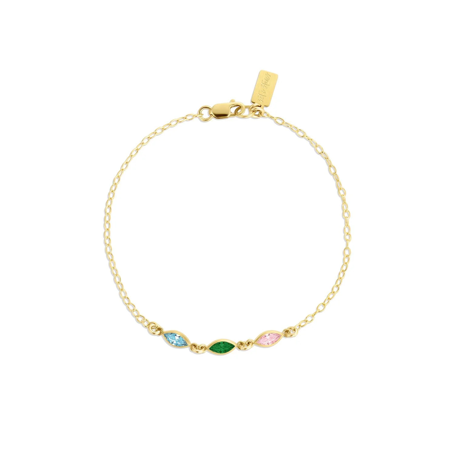 Marquise Multi Birthstone Bracelet | Set & Stones