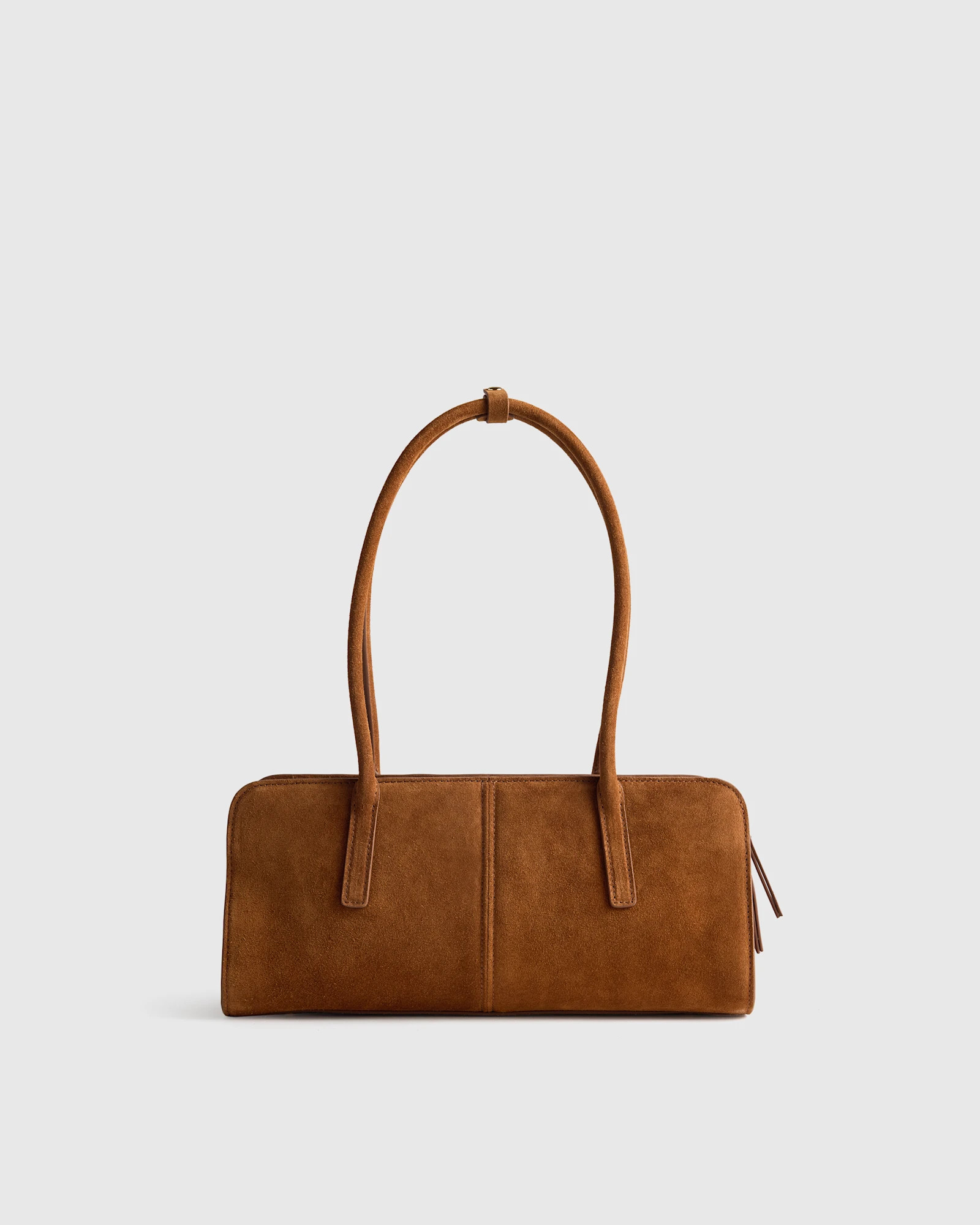 Quince | Women's Italian Suede East-West Shoulder Bag in Whiskey, Suede Leather | Quince
