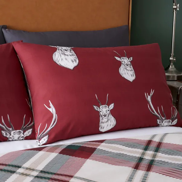 Catherine Lansfield Munro Stag Reversible Duvet Cover and Pillowcase Set | Dunelm (migrated)