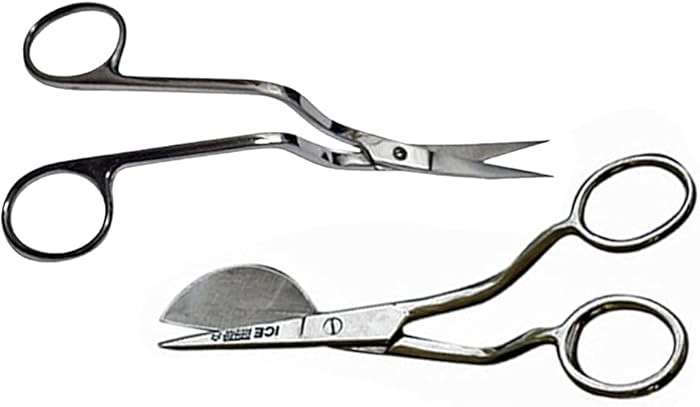 6 Inch Stainless Steel Applique Duckbill Scissors Blade with Offset Handle & 6 Inch Machine Embro... | Amazon (US)