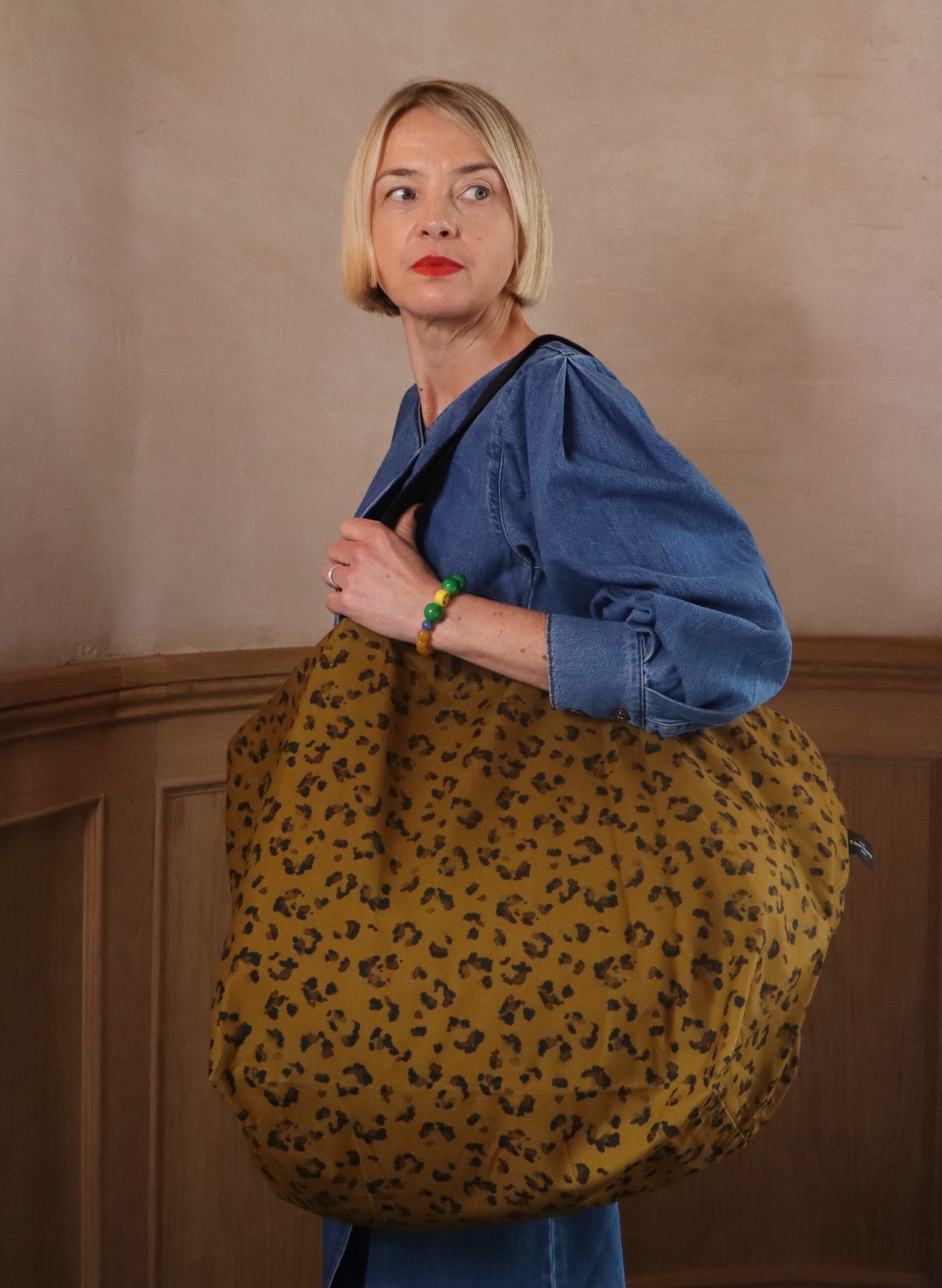Waxed Leopard Oversize Contents Bag | The Contents Bag