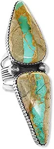 Genuine Royston Turquoise Statement Ring, Size 9, Sterling Silver, Authentic Navajo Native Americ... | Amazon (US)