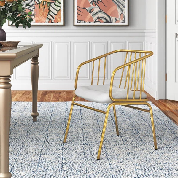 Jay Windsor Back Arm Chair in Gold | Wayfair North America