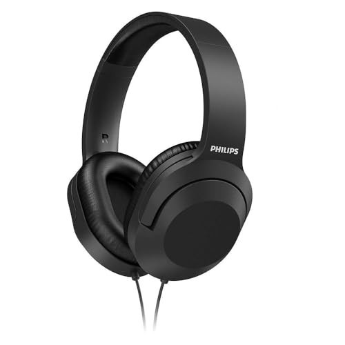 Philips Audio H2005BK/00 Over-Ear Stereo Headphones Wired (2 m Cable, 40 mm Neodymium Drivers, Passive Noise Isolation, Adjustable Headband, Lightweight) Black | Amazon (US)