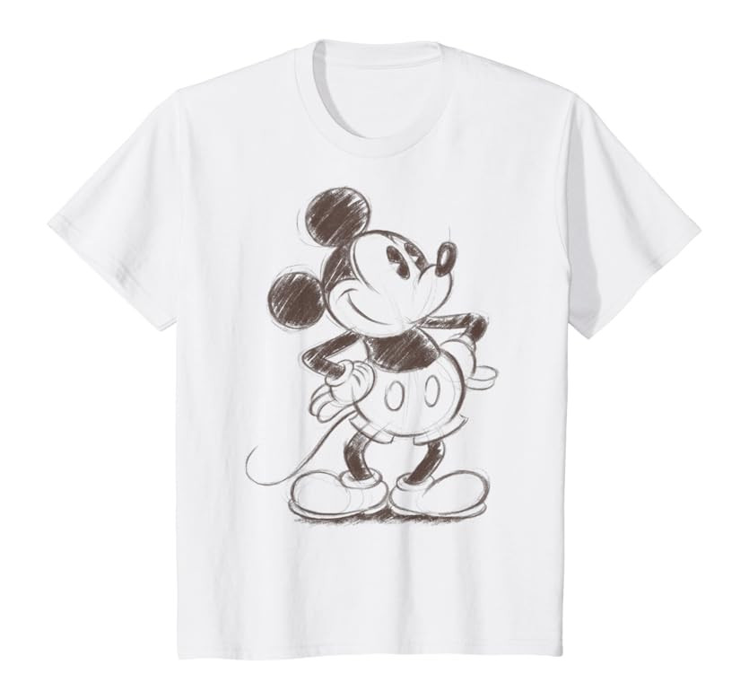 Disney Mickey And Friends Mickey Mouse Sketch Portrait T-Shirt | Amazon (US)