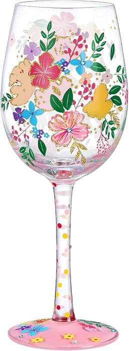 NymphFable Wildflower Bouquet Hand-Painted Wine Glass for Women, 15 oz | Amazon (US)