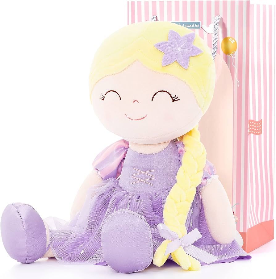 Gloveleya Dolls Princess Girls Toy First Baby Girl Gifts Soft Plush Manor Princess Doll Rapun Lav... | Amazon (US)