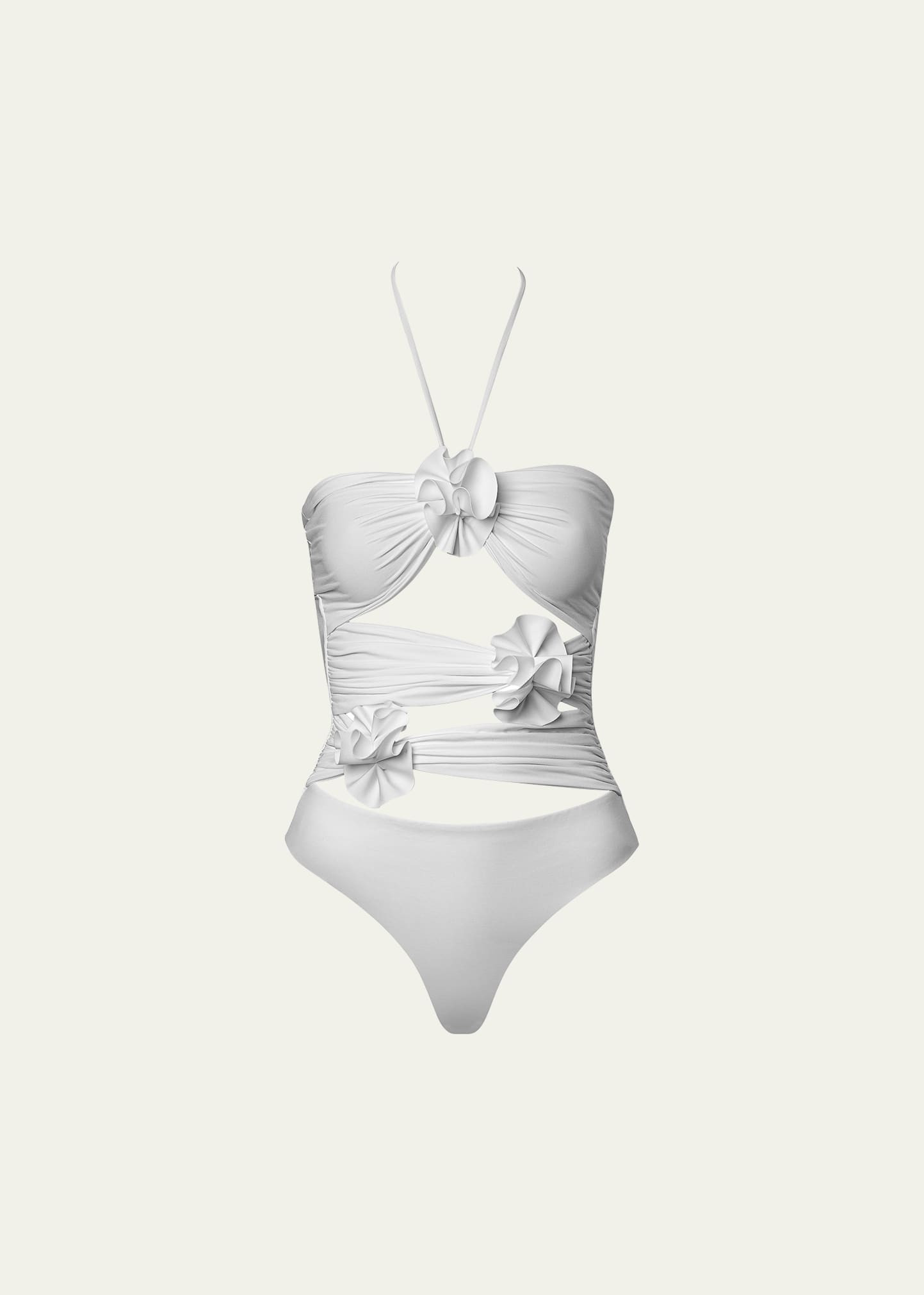 MAYGEL CORONEL Trinitaria Cutout Halter One-Piece Swimsuit | Bergdorf Goodman