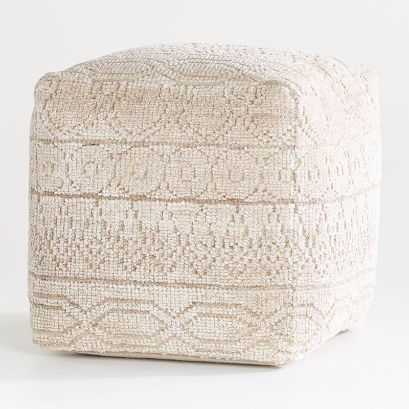 Lennon Patterned Pouf 18" + Reviews | Crate & Barrel | Crate & Barrel
