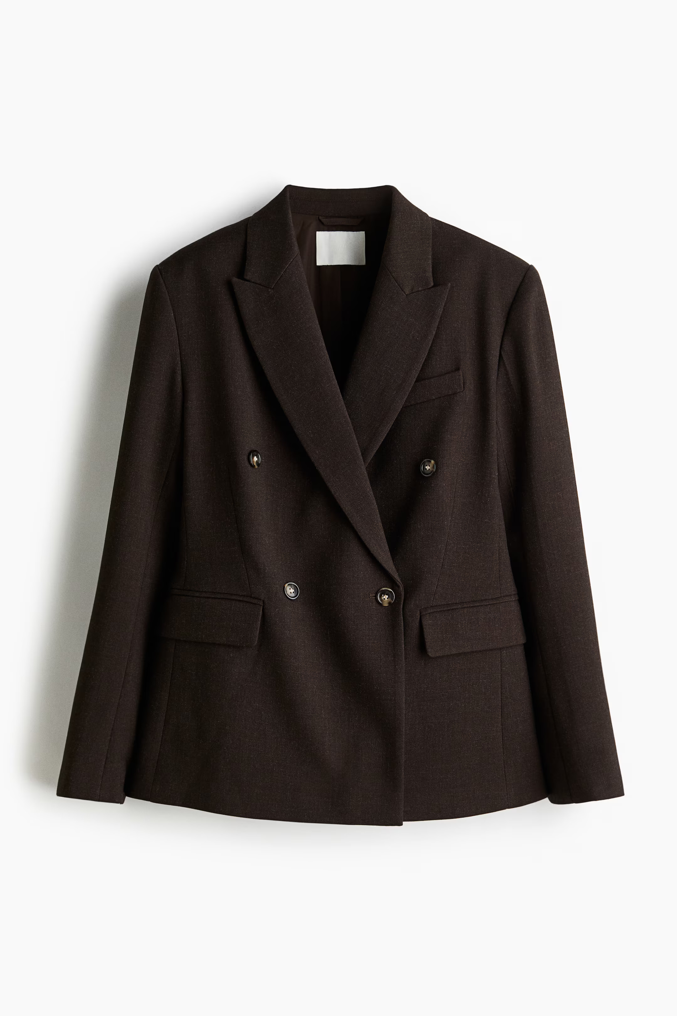 Double-breasted blazer - Dark brown - Ladies | H&M GB | H&M (UK, MY, IN, SG, PH, TW, HK)