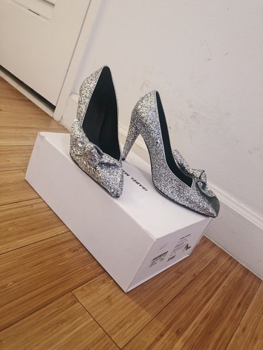 Isabel Marant Runway Silver Glitter Pumps Pointy Toe with Bowtie Size 37 | eBay | eBay US