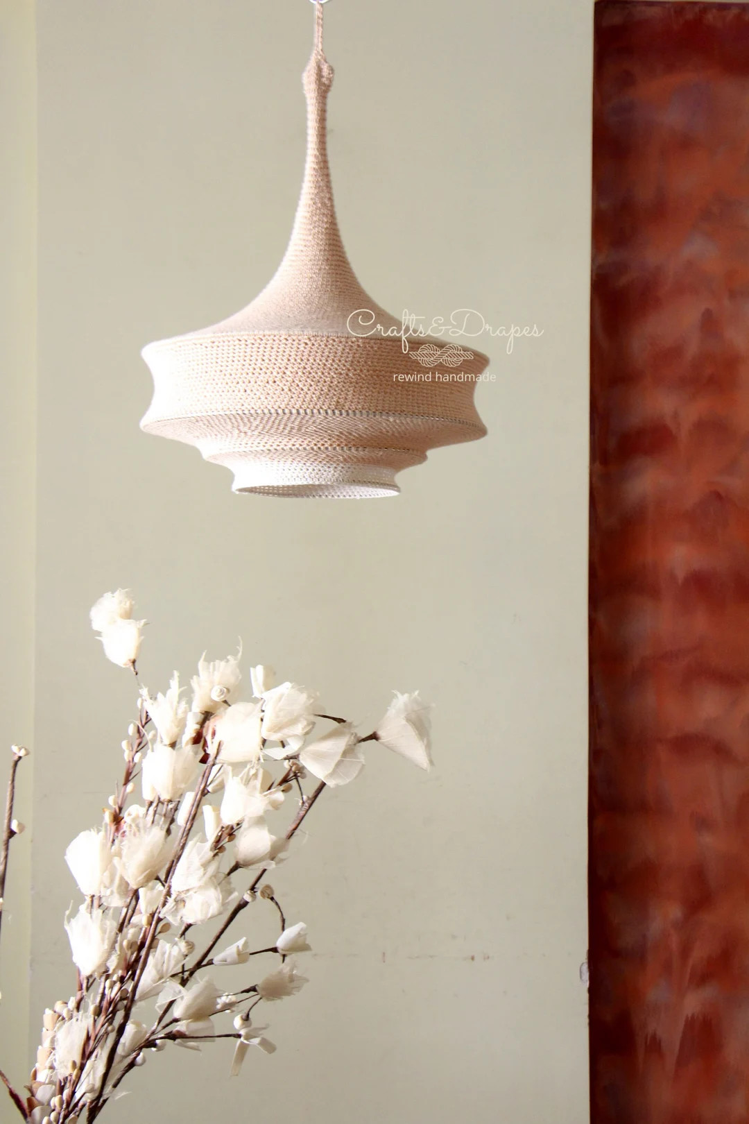 Modern Crochet Lampshade Crochet Chandelier Crochet Light Pendant Cotton Rope Lamp Hanging Light ... | Etsy (US)