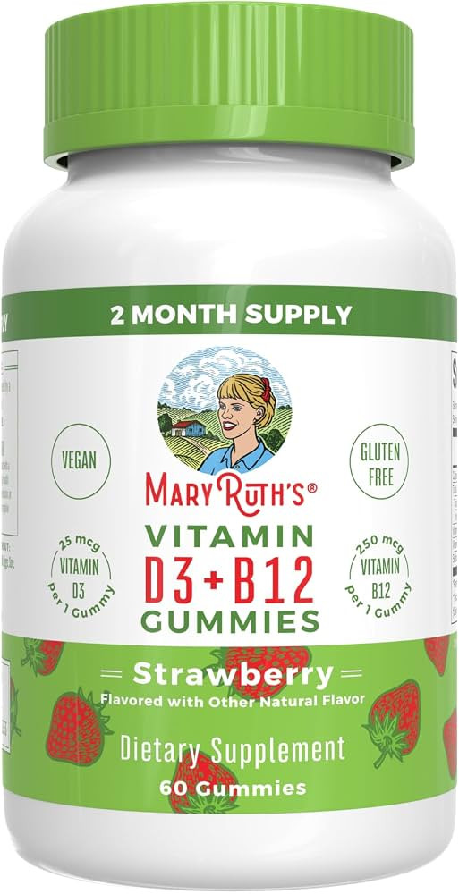 MARYRUTH'S Vitamin D3 + B12 Gummies for Ages 4+ | Bone Health | Immune Support | Energy Metabolis... | Amazon (US)