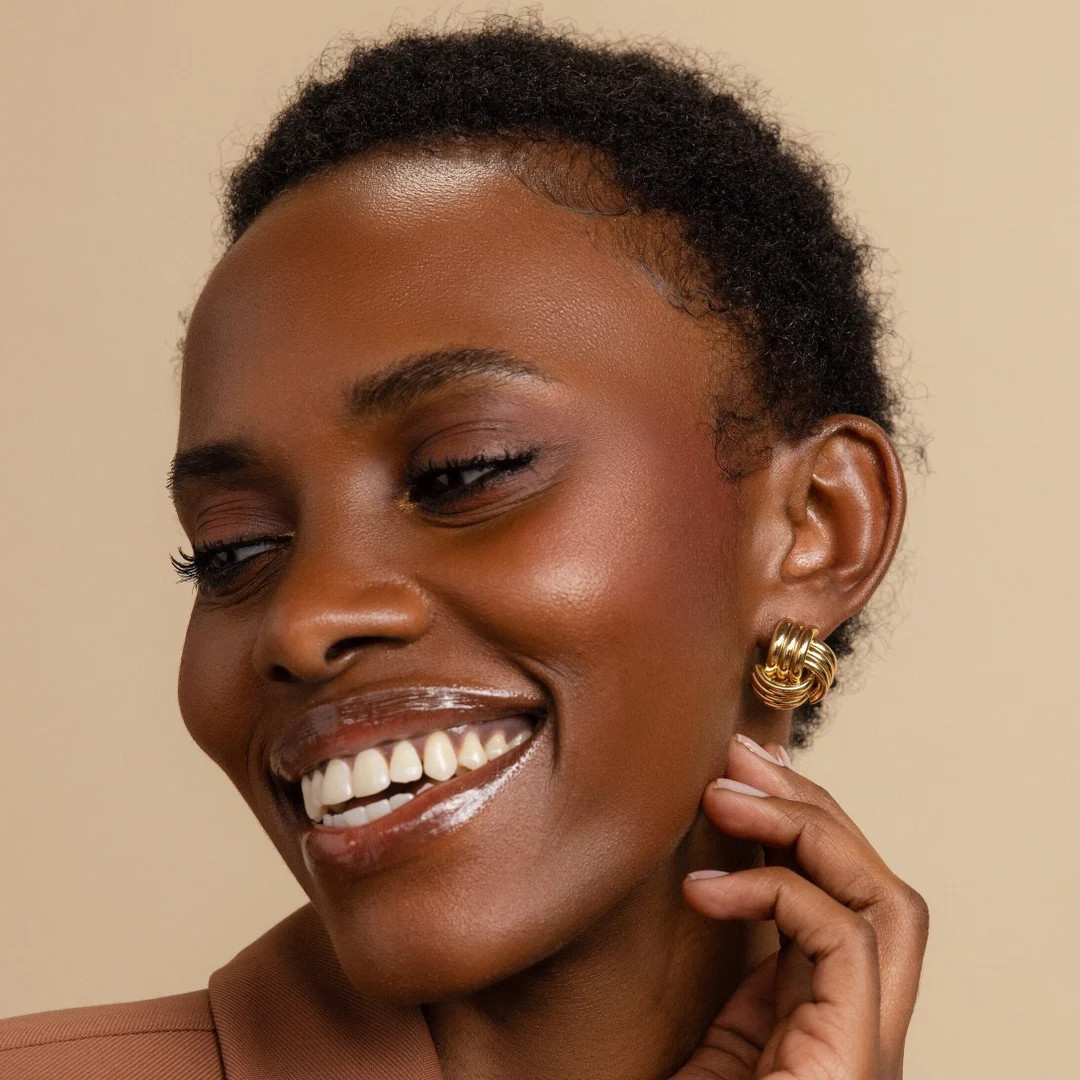 Bold Knot Stud Earrings by Caitlyn Minimalist Everyday Statement Earrings in Gold & Silver Minima... | Etsy (US)