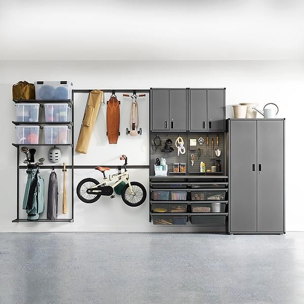Garage+ 11' Garage Solution with Tall Cabinet | The Container Store