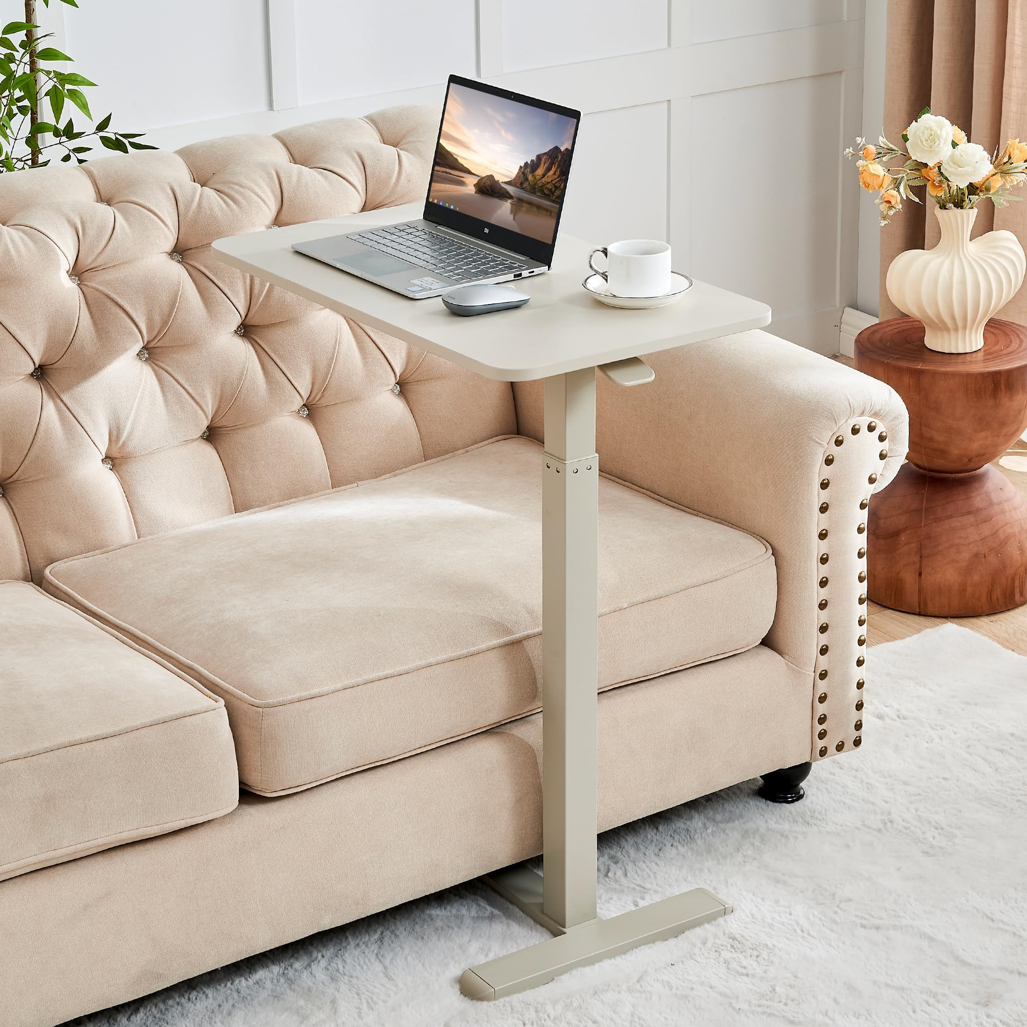 Overbed Table with Hidden Wheels, Height Adjustable Medical Bed Table Hospital Bedside Table, 28"... | Amazon (US)