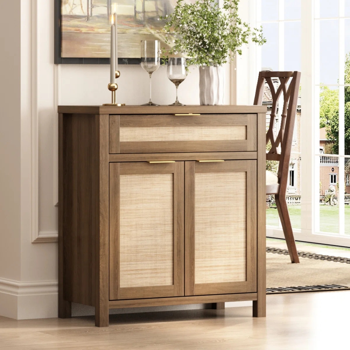 Ciauna 34'' Rattan Sideboard Accent Cabinet with 1 Storage Drawer Adjustable Shelf | Wayfair North America