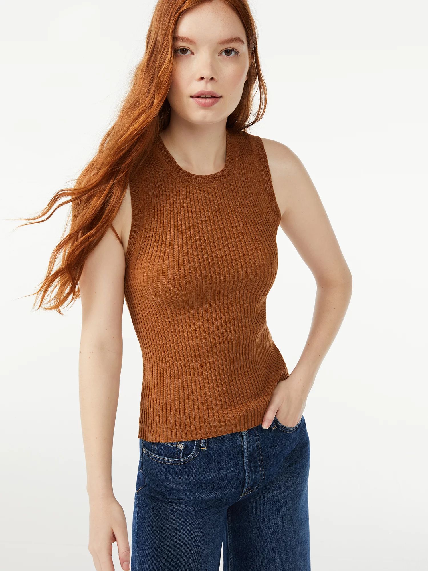 Free Assembly Women's Rib Sweater Tank Top | Walmart (US)