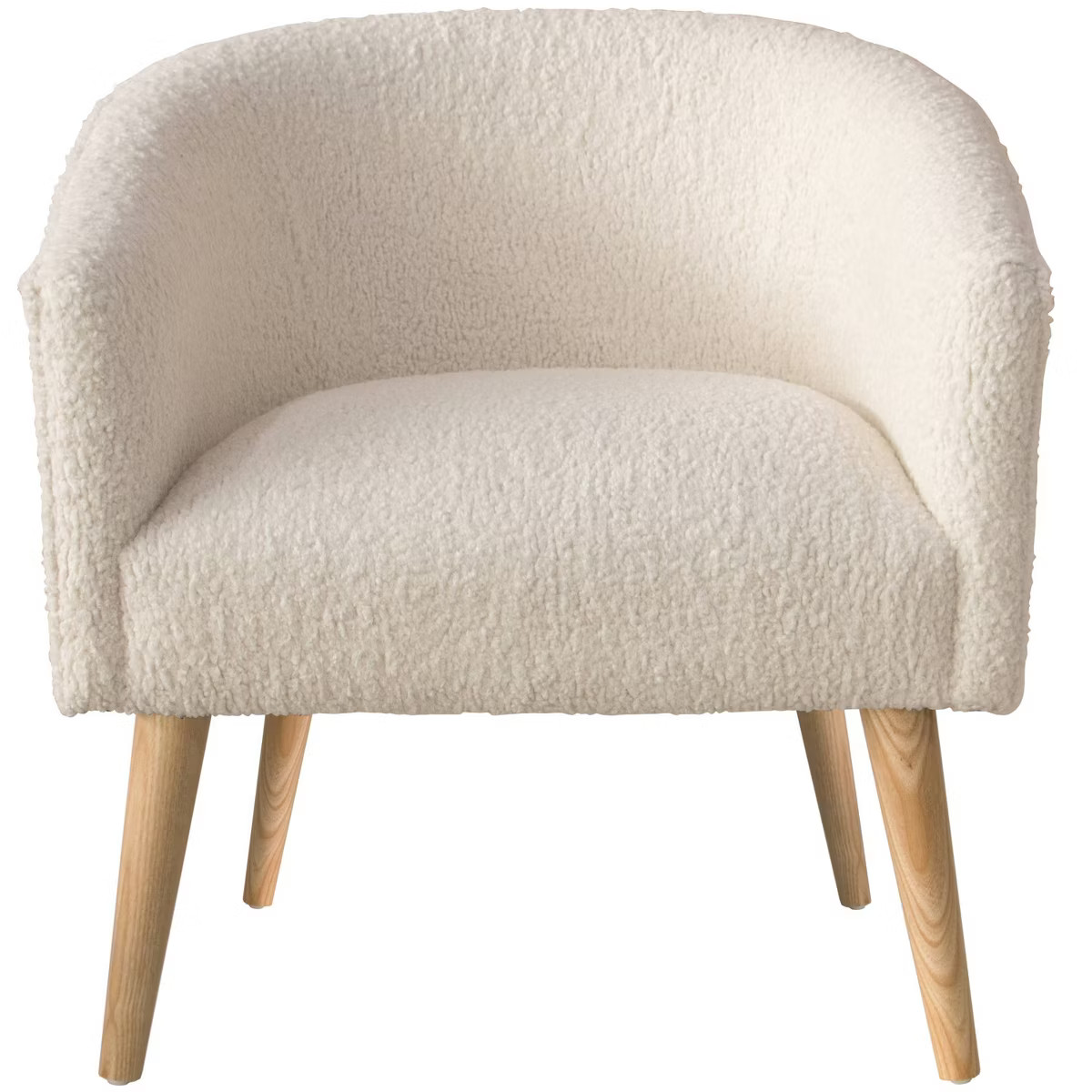 Skyline Furniture Deco Chair: Mid-Century Modern, Hand Upholstered, Wood Legs, Cream | Target