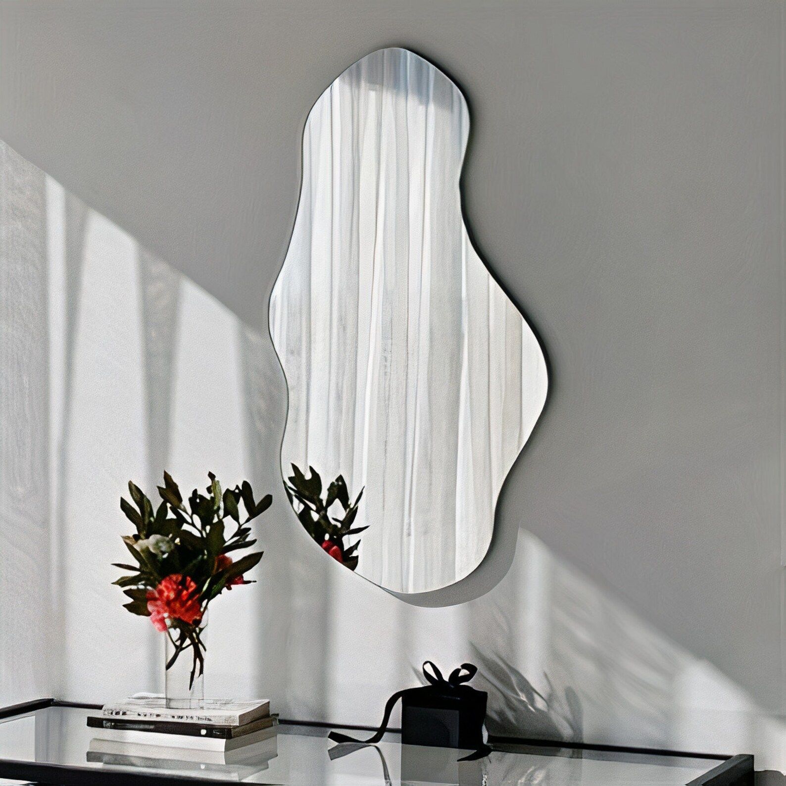 Asymmetrical Mirror for Wall/ Modern Mirror/for Bathroom Mirror/Hallway Mirror Wall Decor/Hanging... | Etsy (US)