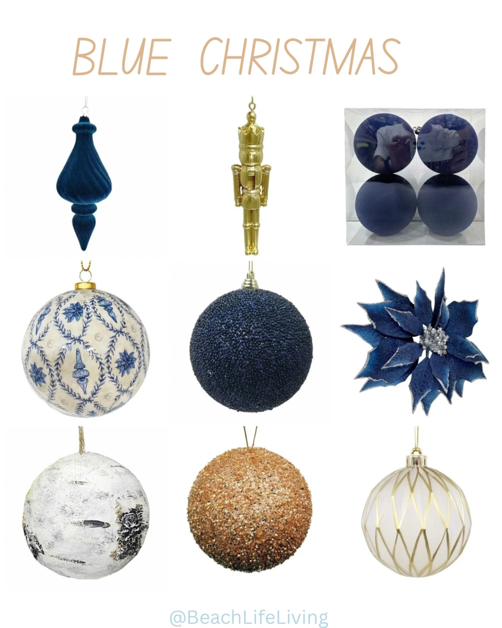 Blue Christmas Ornaments 

#LTKFindsUnder50 #LTKSeasonal #LTKFamily