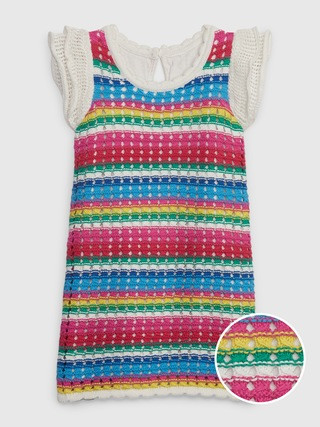 Toddler Crochet Flutter Sleeve Dress | Gap (US)