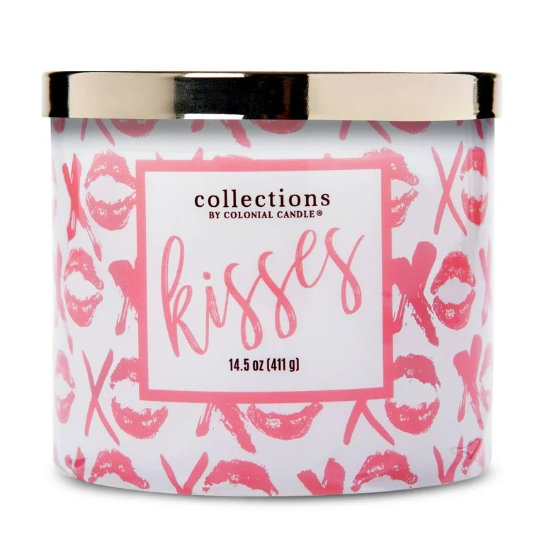 Colonial Candle Kisses Scented Jar Candle, 3 Wick, Pink, 14.5 oz - Up to 60 Hours Burn | Walmart (US)