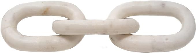 Kristin Decor Rustic Luxury White Marble Chain Link Décor Decorative Object, Marble Décor for Y... | Amazon (US)