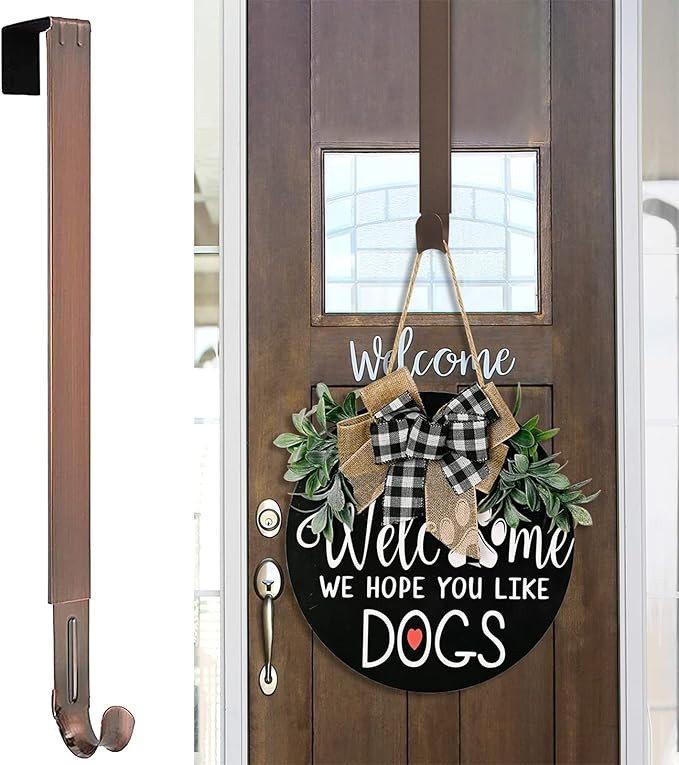 Myfolrena Wreath Hanger (Bronze-1 Pack) - Stainless Steel Adjustable Door Hanger for Front Door, ... | Amazon (US)