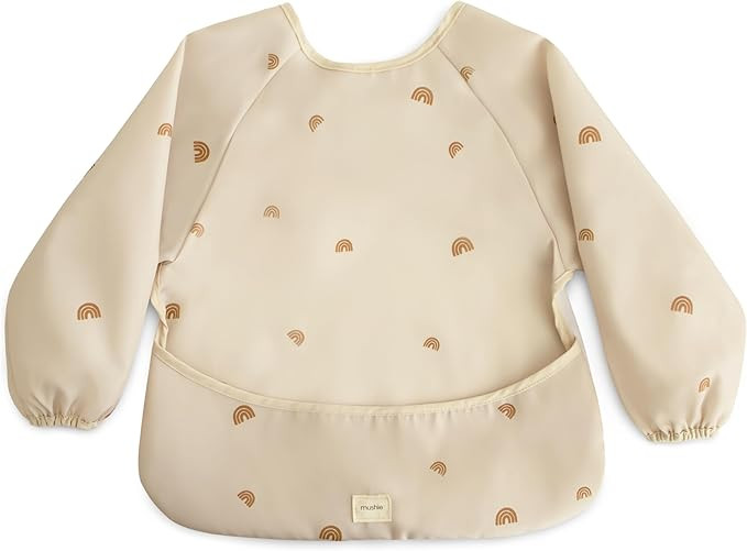 mushie Long Sleeve Baby Bib | Mess Free & Waterproof Fabric for Toddlers | Adjustable Fit for Age... | Amazon (US)