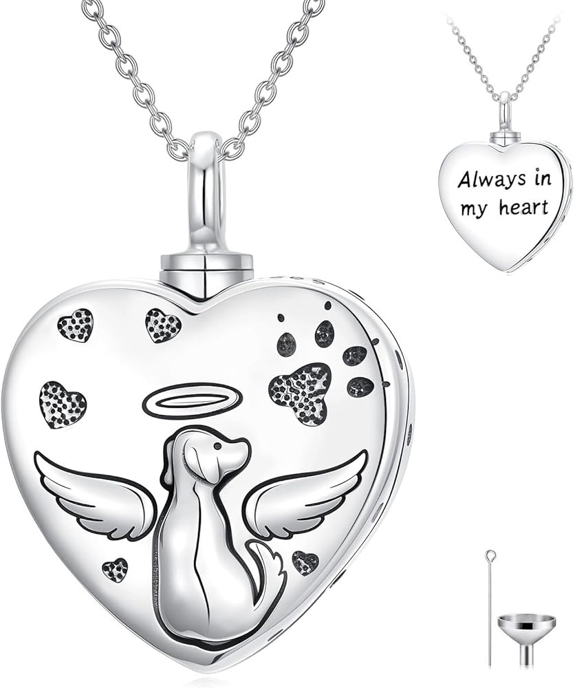 WINNICACA Heart Urn Necklace for Ashes for Women 925 Sterling Silver Pet Cat/Dog Cremation Jewell... | Amazon (UK)