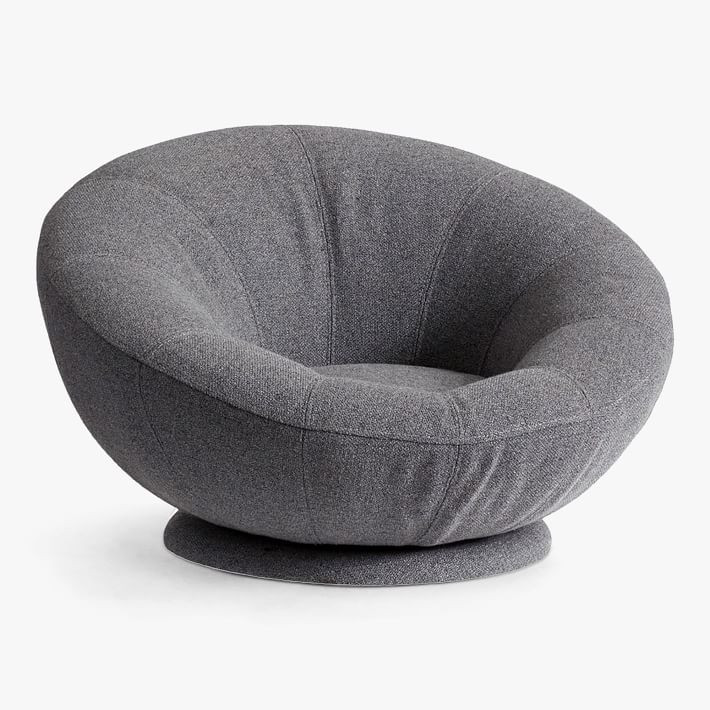 Tweed Charcoal Groovy Swivel Chair | Pottery Barn Teen