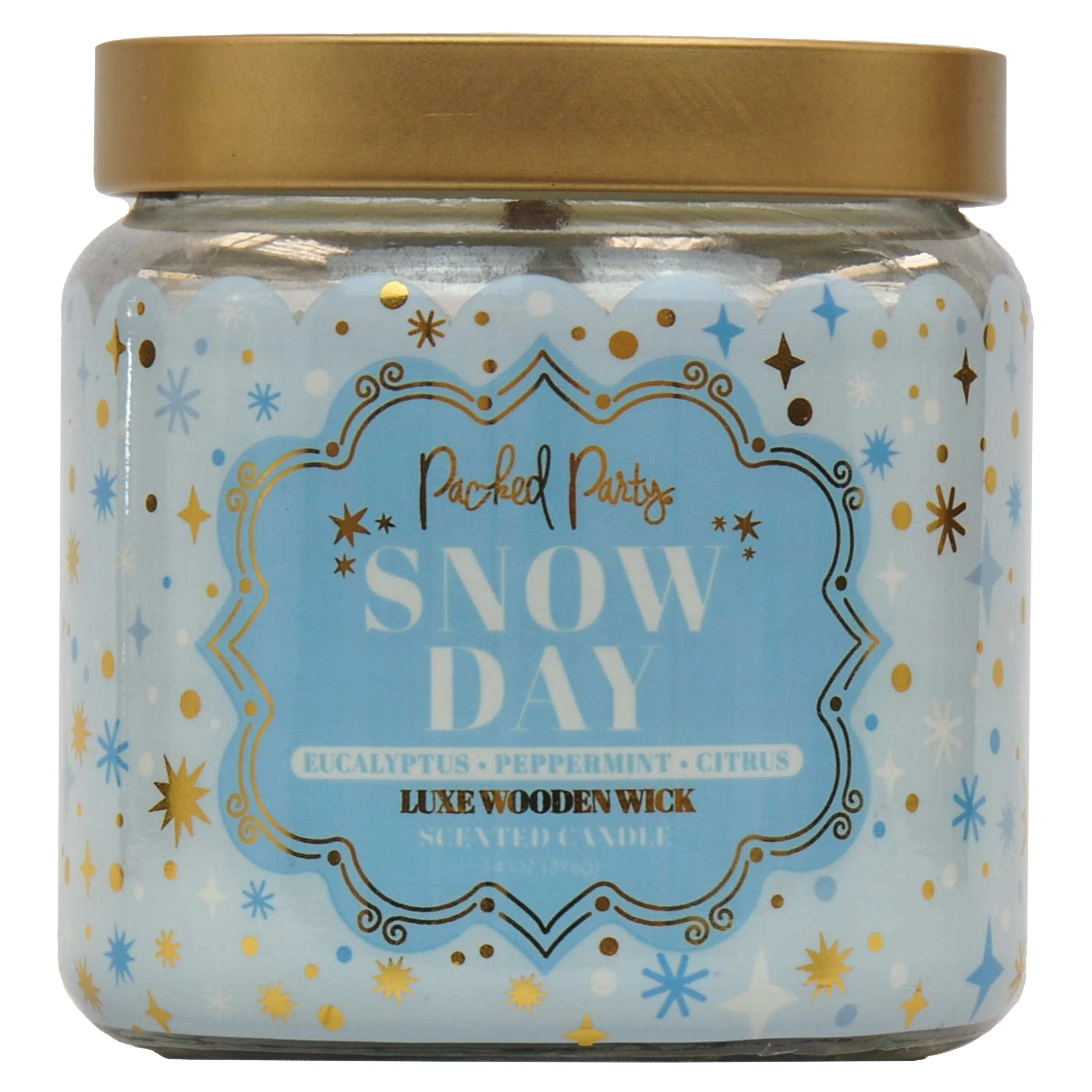 Packed Party Snow Day Wrapped Candle with Wood Wick, 14-Ounce - Walmart.com | Walmart (US)
